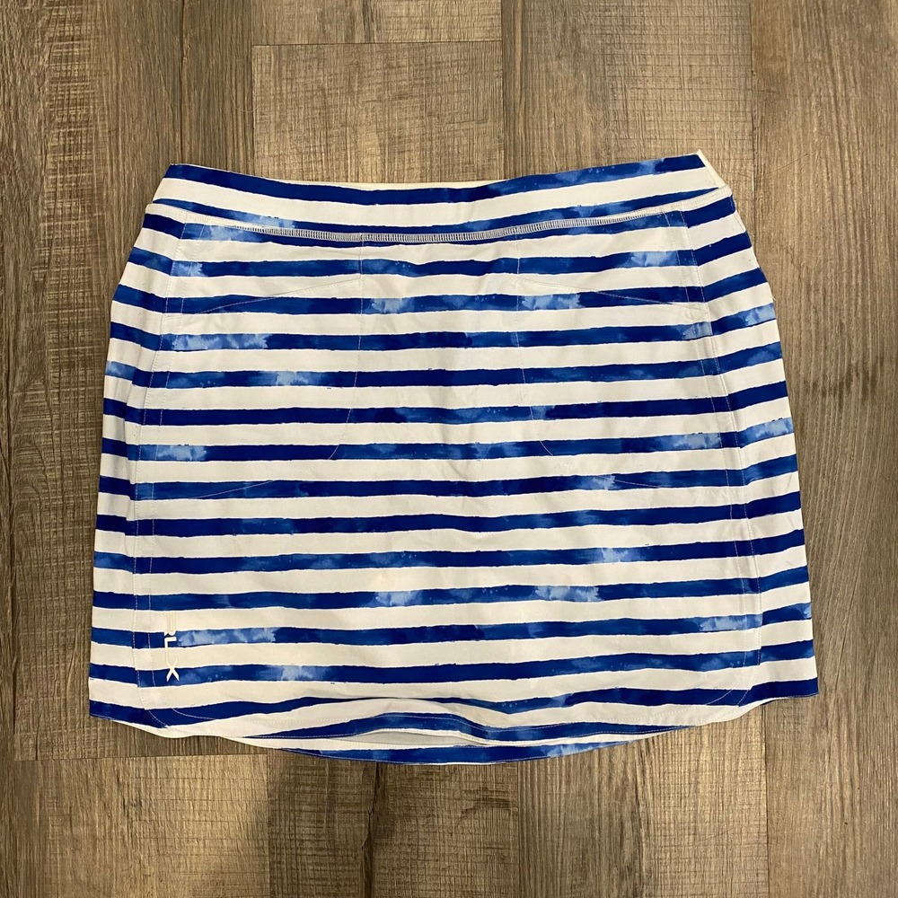 Ralph Lauren Sport Blue And White Striped Golf Skirt